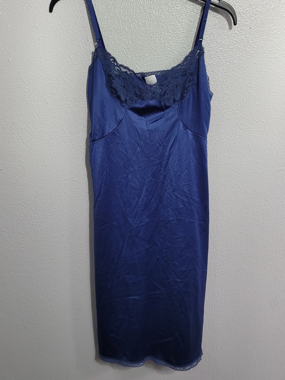 Navy Lace-Trim Satin Jcpenny Chemise